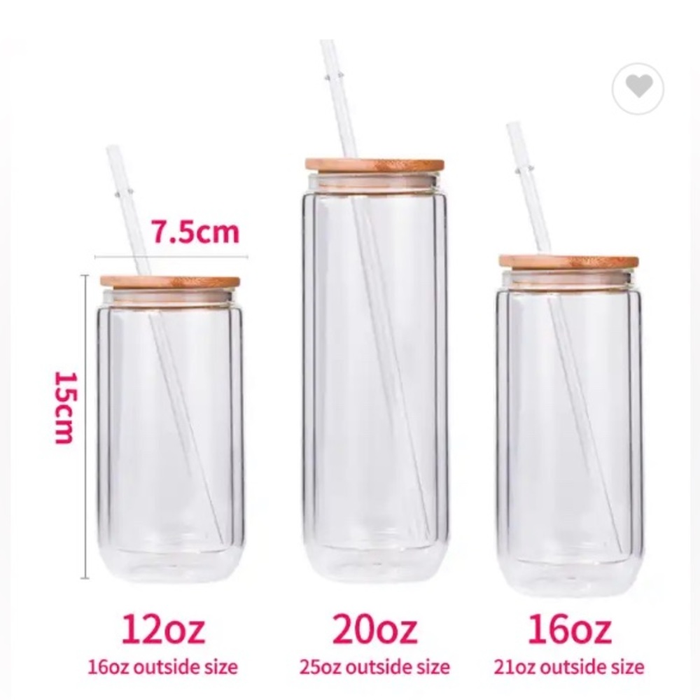Sublimation Glitter Predrilled Double Wall Tumbler Mug with bamboo lid and Straw